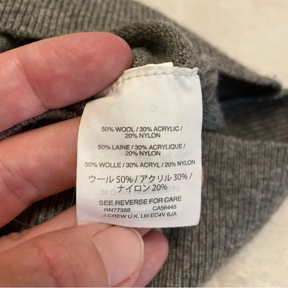 J. Crew Gray Ruffle Sleeve Sweater